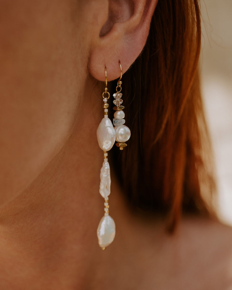 Freshwater pearl drop earrings for the bride
