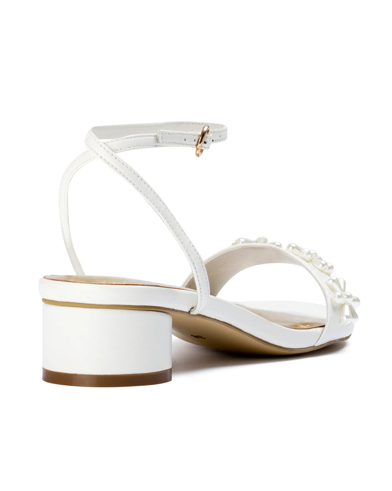 Ivory low heel bridal shoes