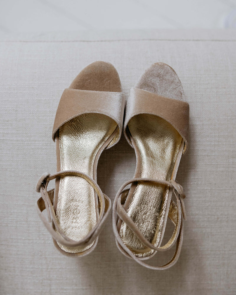 Nude Velvet Bridal Shoes