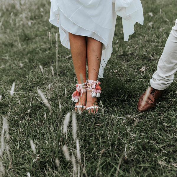 Be mine bridal genna hot sale ivory block heeled sandals