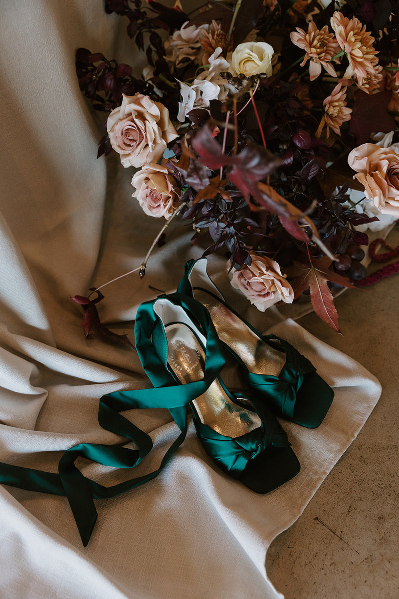 Emerald green bridal shoes