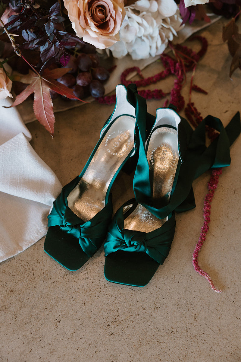 Emerald green bridal shoes