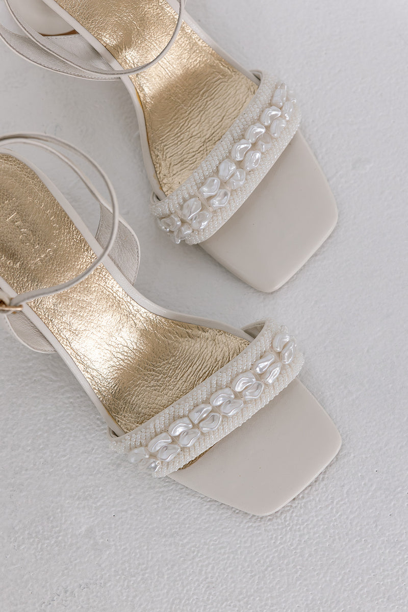 Shell and pearl bridal shoes