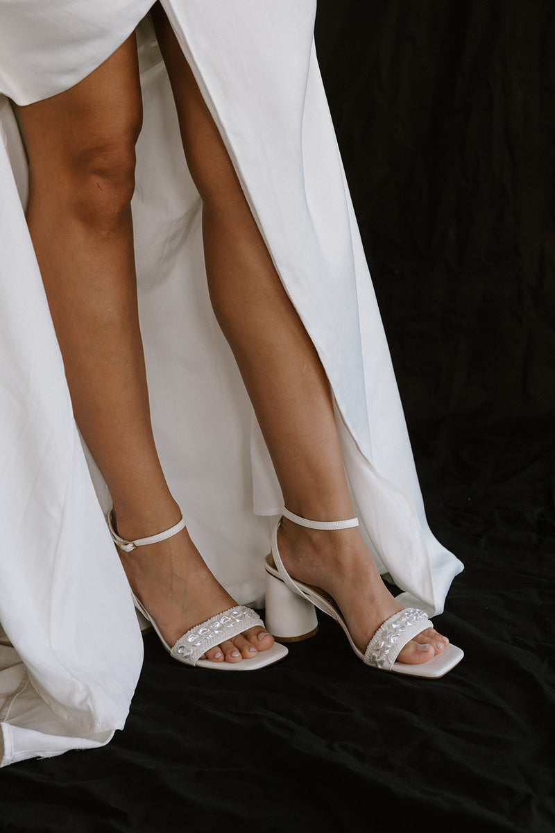 Shell and pearl bridal shoes