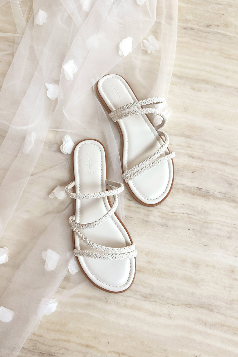 Flat beaded Bridal Shoe Sandal