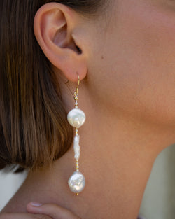 Freshwater pearl drop earrings for the bride