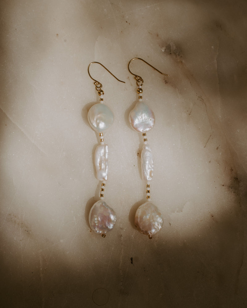 Freshwater pearl drop earrings for the bride