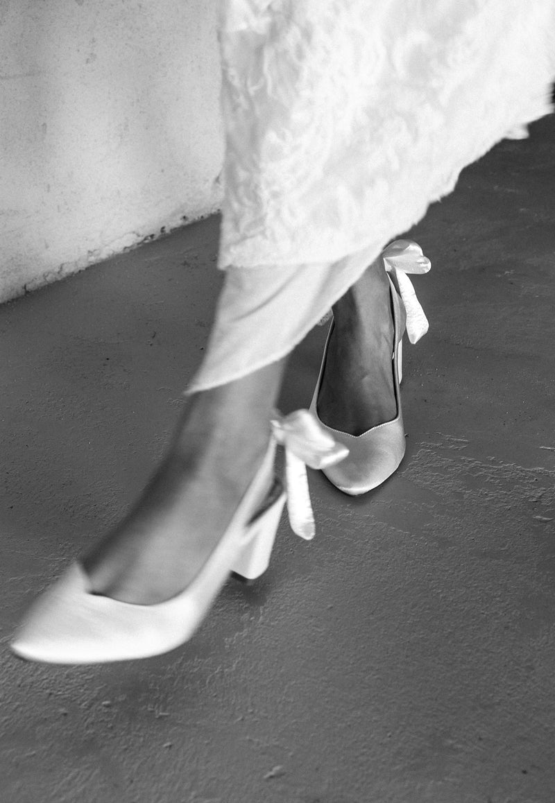 Closed Toe low heel Bridal Shoes
