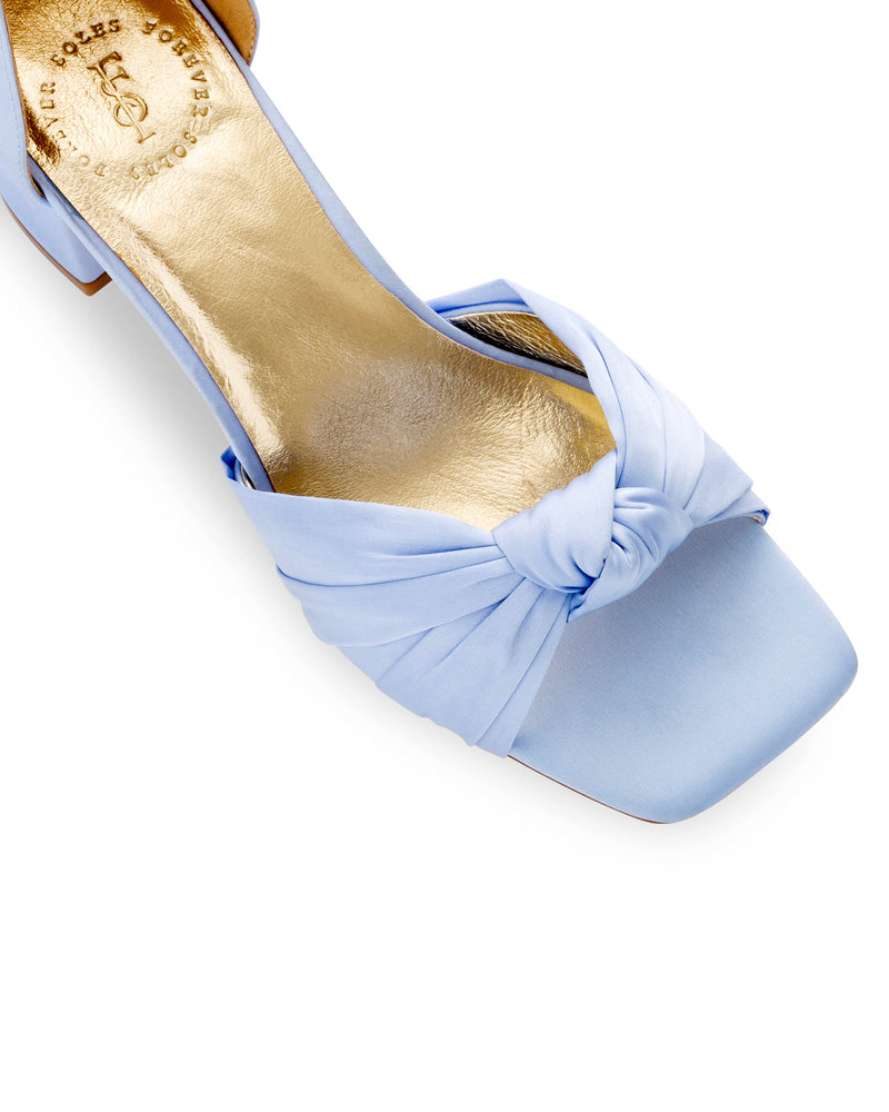 Blue satin bridal shoes