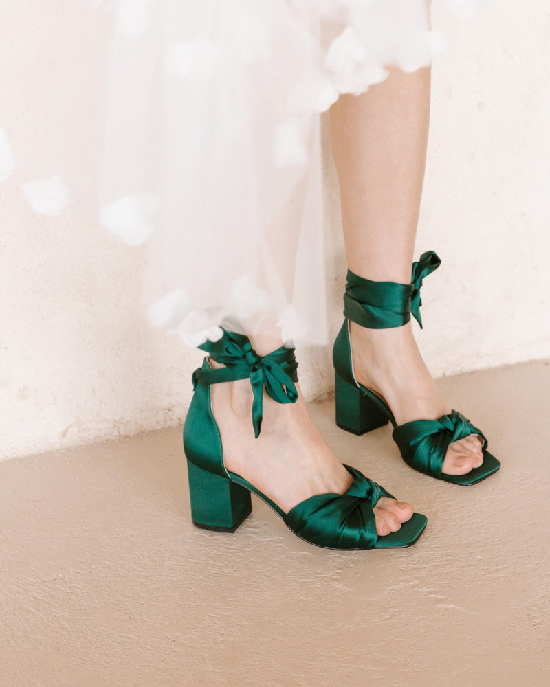 Emerald green bridal shoes