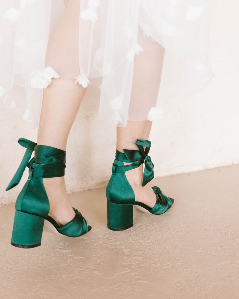 Emerald green bridal shoes