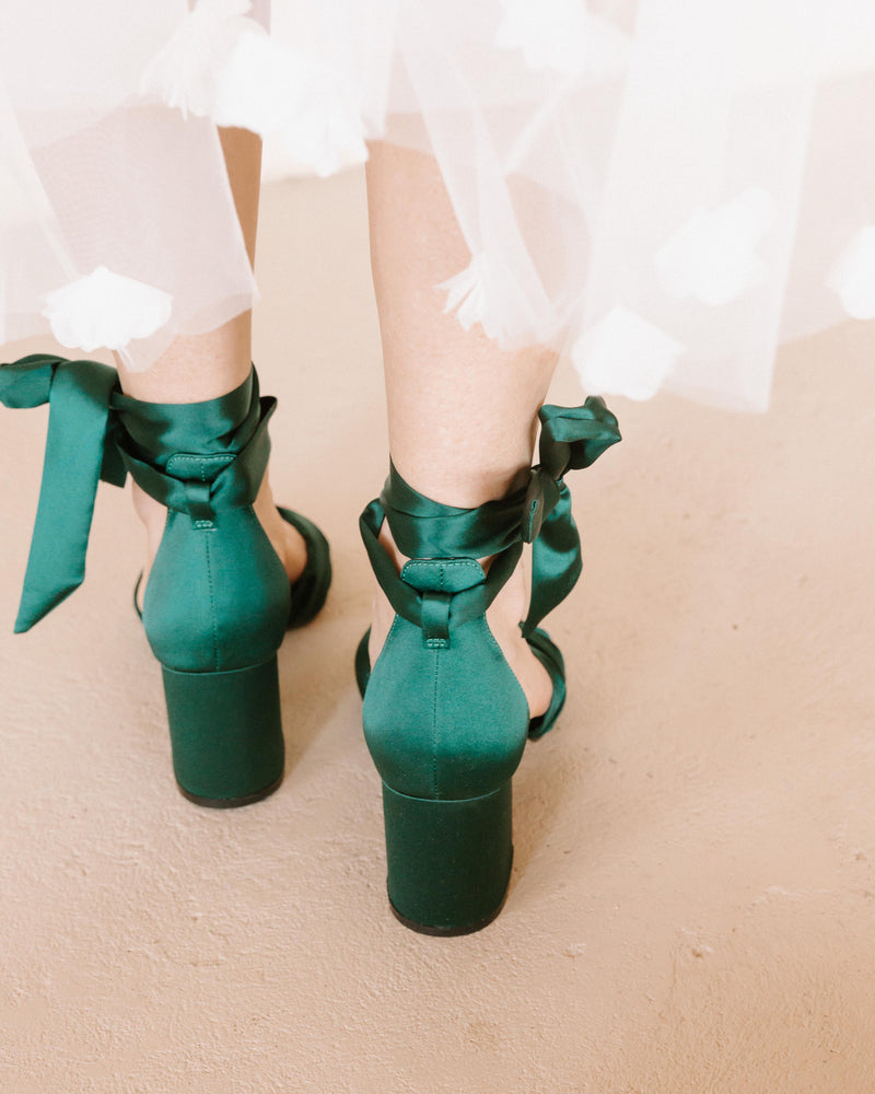 Emerald green suede heels best sale