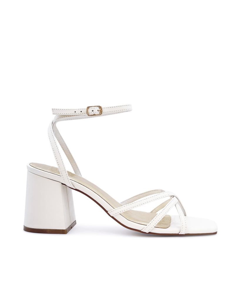 Ivory bridal sandals with ivory satin bow