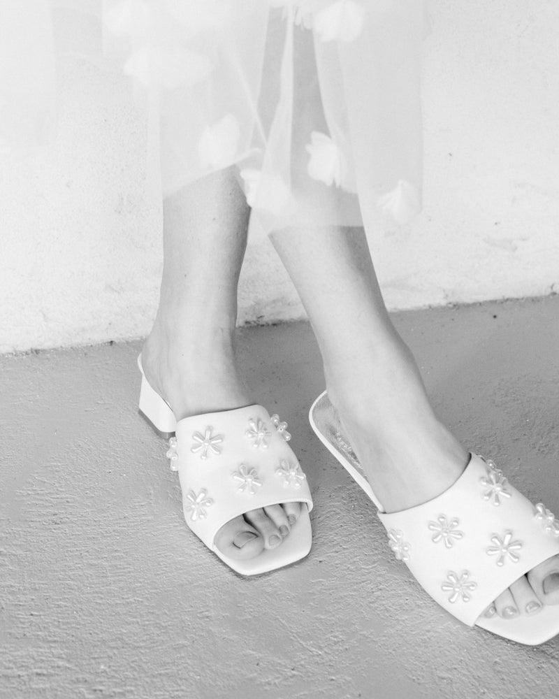 MELODY IVORY PEARL WEDDING MULES