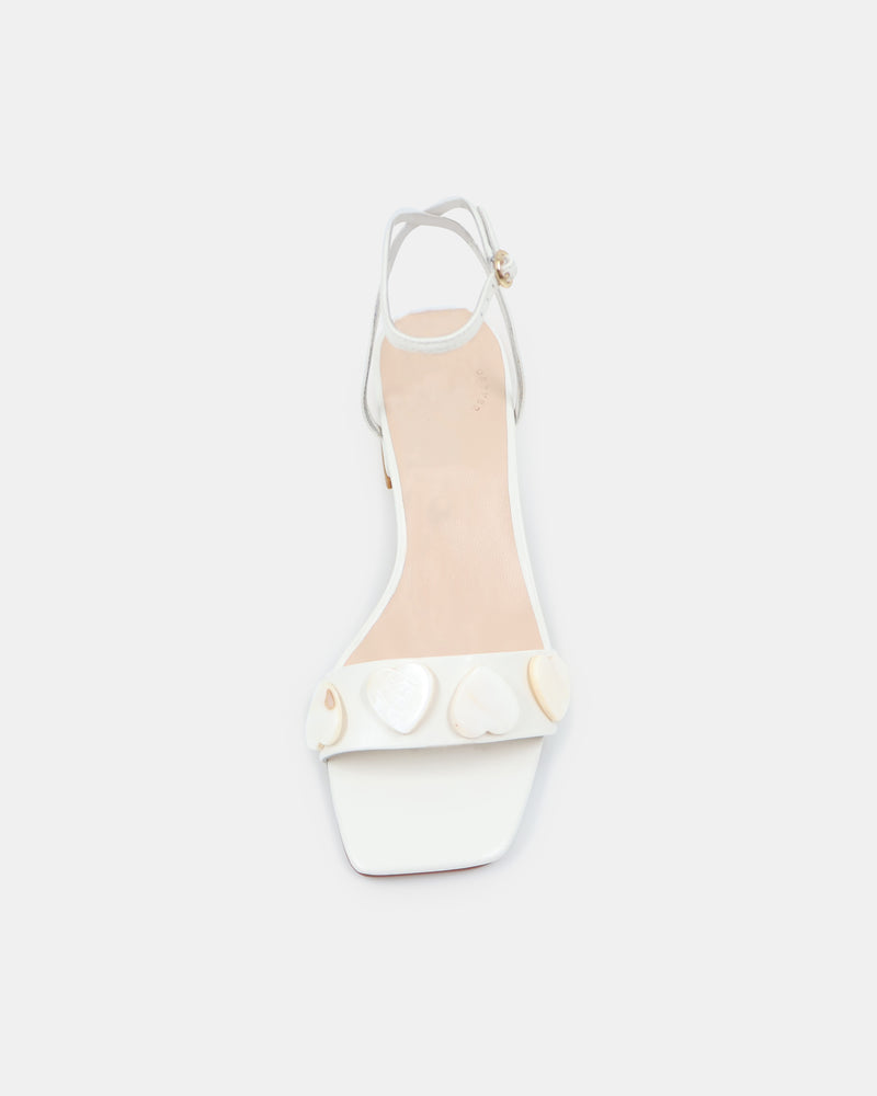 Love heart embellished bridal shoes