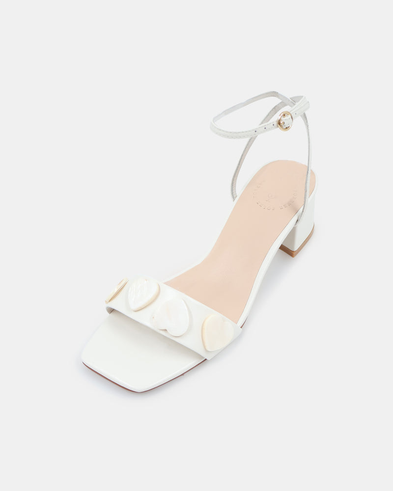 Love heart embellished bridal shoes