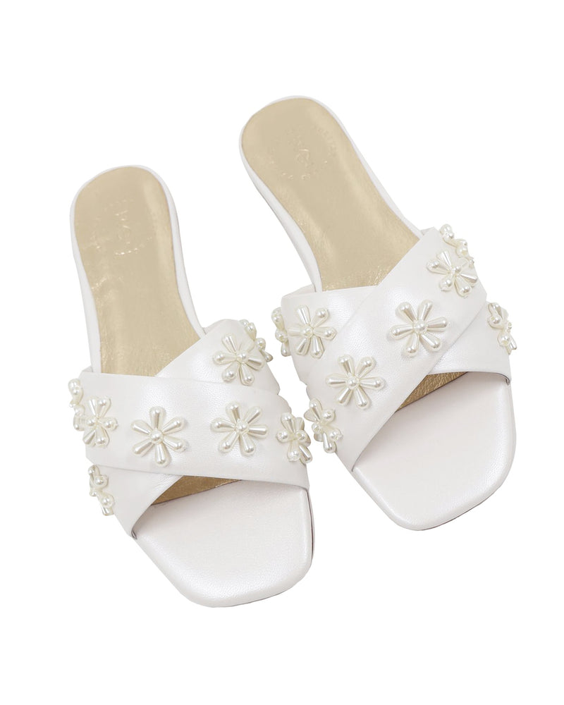 Summer Womens Studded Flower Embellished Flat Sandals Shoes Sandals -  Walmart.com