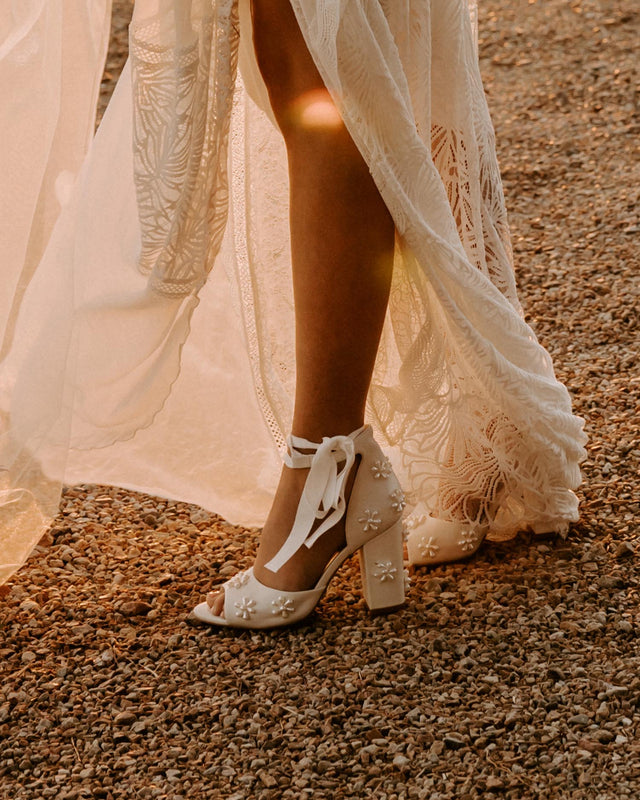 Women Glamorous Wide Fit block heeled sandal in golden metallic