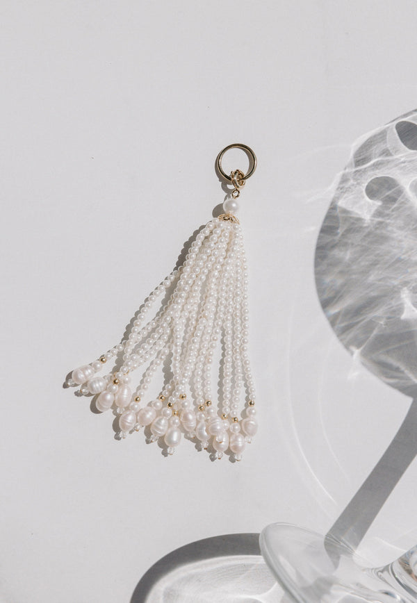 Pearl and crystal tassel bead for shoes