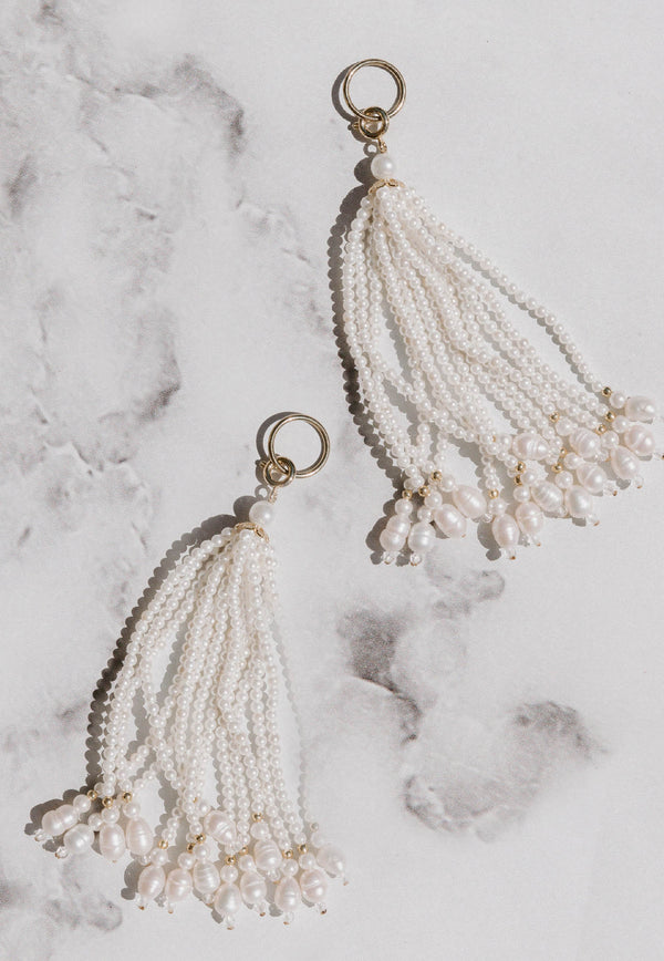 Pearl and crystal tassels