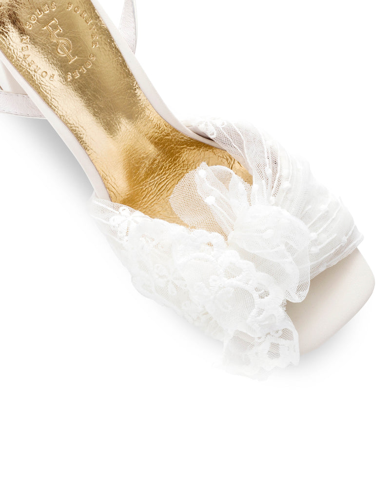 Bridal Shoes with Lace Bow