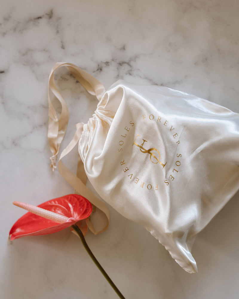 Satin shoe bag
