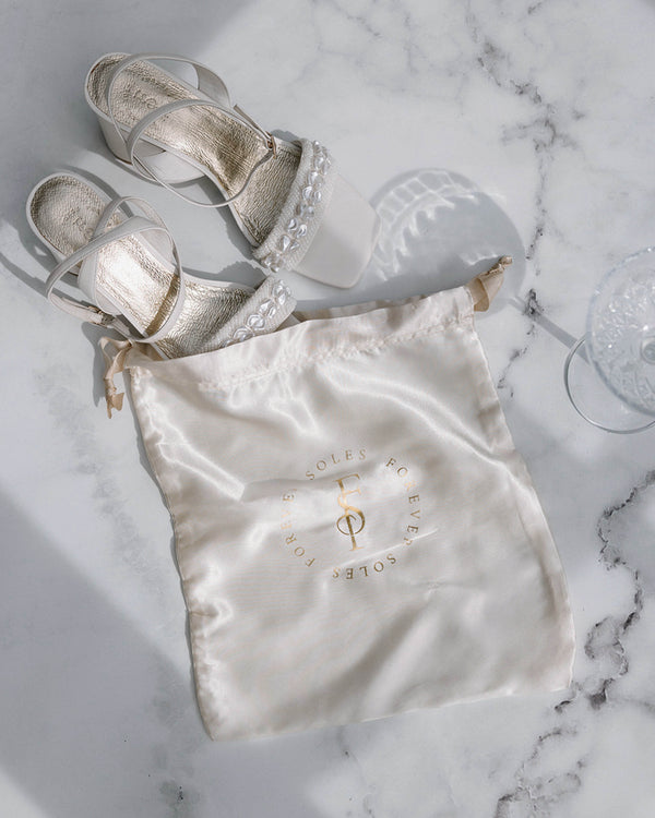 Ivory Satin Shoe Dust bag