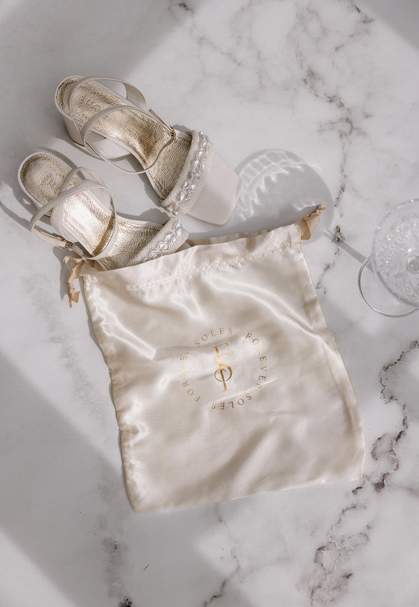 Satin shoe bag