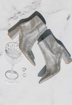 Silver disco boots