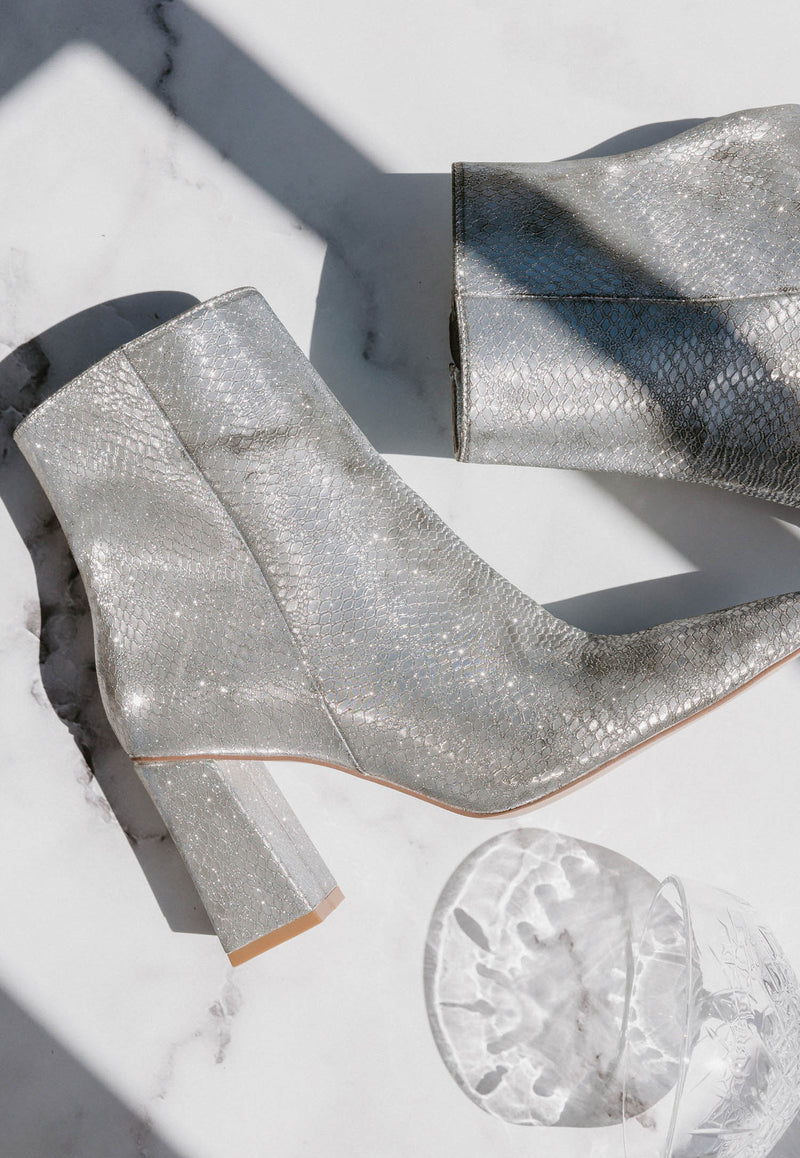 Silver disco boots