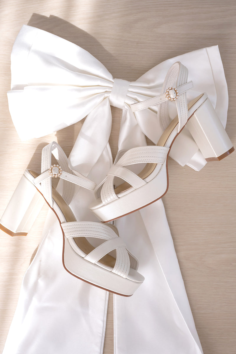 Sunseeker Ivory Bridal Platform Heel