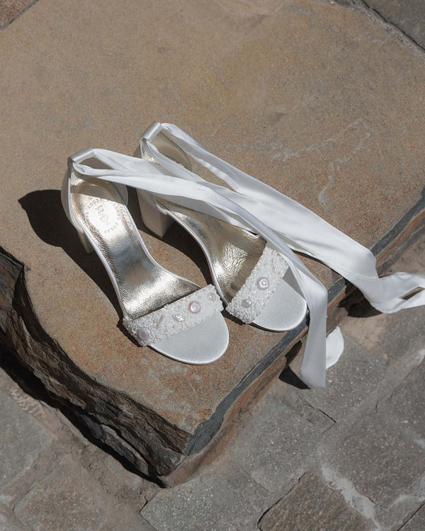 Pearl Bridal shoes white sandals 