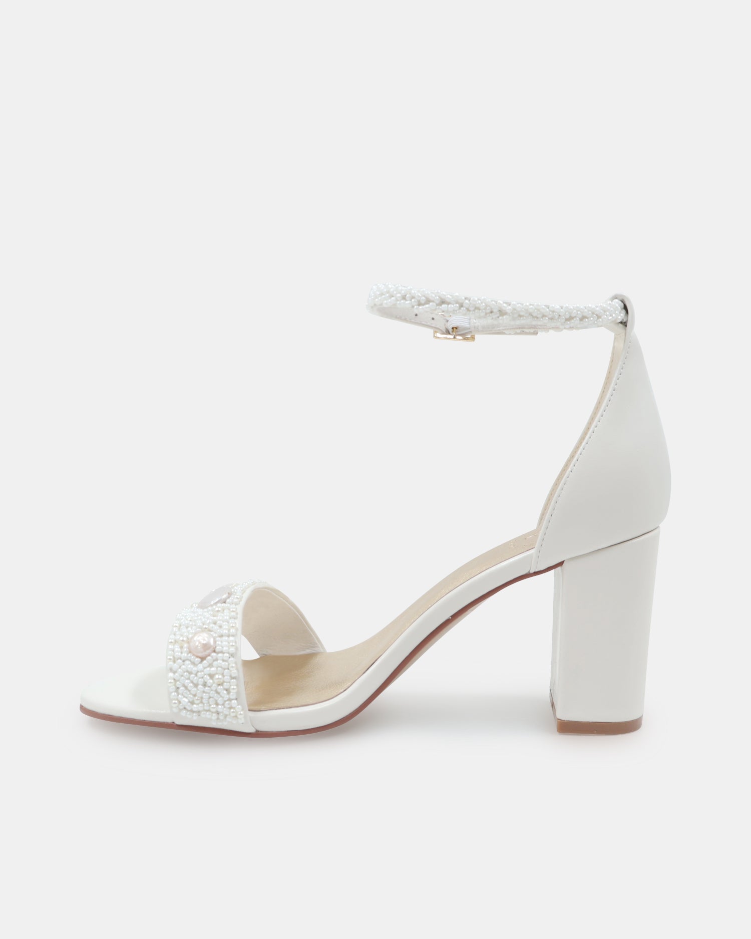 Beaded Ivory Bridal Shoes with tall block heel for wedding celebrations — free download