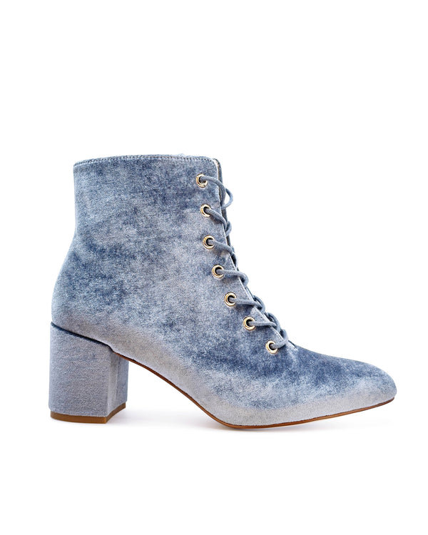 Blue velvet boots - SAMPLE SIZE 38 - FINAL SALE