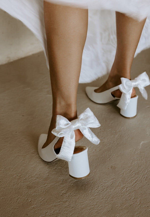 Closed Toe low heel Bridal Shoes