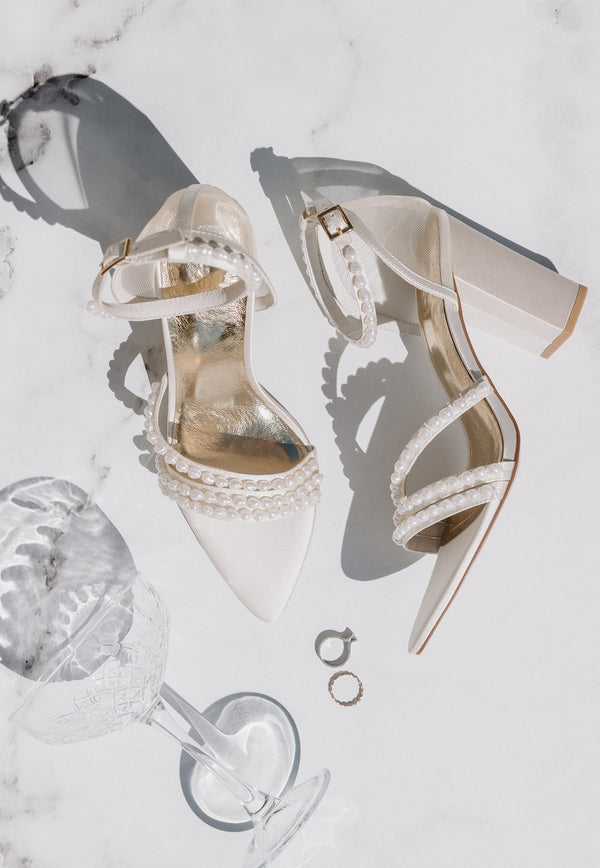 Ivory pearl bridal shoes