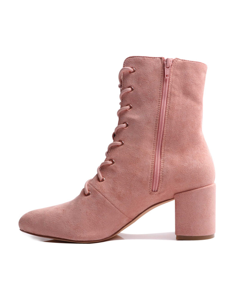 Pink booties for wedding, pink ladies boots, pink lace up boots